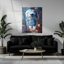 Dream Portal to Space UV Glass Wall Art – Astronaut Meets Girl Surreal Scene-KAFCD248