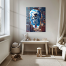 Dream Portal to Space UV Glass Wall Art – Astronaut Meets Girl Surreal Scene-KAFCD248