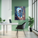 Dream Portal to Space UV Glass Wall Art – Astronaut Meets Girl Surreal Scene-KAFCD248