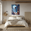 Dream Portal to Space UV Glass Wall Art – Astronaut Meets Girl Surreal Scene-KAFCD248