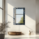 Mirror Navy and Gold Marble Pattern on UV Printed Glass – Modern Decorative Wall Mirror Art-KAFCDM001