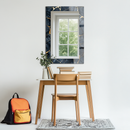 Mirror Navy and Gold Marble Pattern on UV Printed Glass – Modern Decorative Wall Mirror Art-KAFCDM001