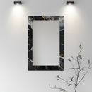 Mirror Black Grey and Gold Marble Pattern on UV Printed Glass – Elegant Decorative Wall Mirror-KAFCDM004