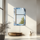 Mirror Navy Blue White and Gold Marble Pattern on UV Printed Glass – Luxury Modern Wall Mirror-KAFCDM006