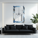Mirror Light and Dark Blue Marble with Gold Veins on UV Printed Glass – Modern Decorative Wall Mirror-KAFCDM005