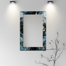 Mirror Deep Blue and Gold Marble Pattern on UV Printed Glass – Modern Decorative Wall Mirror-KAFCDM009
