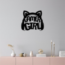 Pink Gamer Girl Metal Wall Art – Playful Gaming Headset Design - KAFGP010