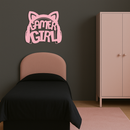 Pink Gamer Girl Metal Wall Art – Playful Gaming Headset Design - KAFGP010