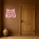 Pink Gamer Girl Metal Wall Art – Playful Gaming Headset Design - KAFGP010