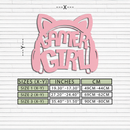 Pink Gamer Girl Metal Wall Art – Playful Gaming Headset Design - KAFGP010