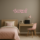 Pink Kuromi Metal Wall Art – Playful Character Typography Decor - KAFGP012