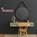 Pink Princess Metal Wall Art – Elegant Typography Silhouette Decor - KAFGP014
