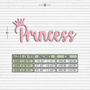 Pink Princess Metal Wall Art – Elegant Typography Silhouette Decor - KAFGP014
