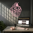 Pink Cupcake Silhouette Metal Wall Art – Sweet Dessert-Inspired Kitchen Decor - KAFGP024