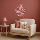 Pink Cupcake Silhouette Metal Wall Art – Sweet Dessert-Inspired Kitchen Decor - KAFGP024