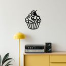 Pink Cupcake Silhouette Metal Wall Art – Sweet Dessert-Inspired Kitchen Decor - KAFGP024