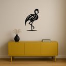 Flamingo Silhouette Metal Wall Art – Elegant Bird Design - KAFGP031