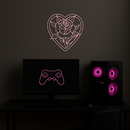 Heart Rose Silhouette Metal Wall Art – Romantic Flower Design - KAFGP034