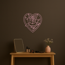 Heart Rose Silhouette Metal Wall Art – Romantic Flower Design - KAFGP034