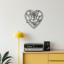 Heart Rose Silhouette Metal Wall Art – Romantic Flower Design - KAFGP034