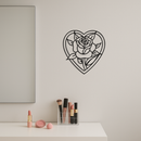 Heart Rose Silhouette Metal Wall Art – Romantic Flower Design - KAFGP034