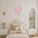 Hello Kitty Silhouette Metal Wall Art – Heart Glasses Cute Design - KAFGP036