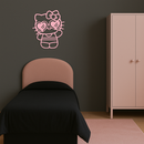Hello Kitty Silhouette Metal Wall Art – Heart Glasses Cute Design - KAFGP036