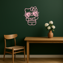 Hello Kitty Silhouette Metal Wall Art – Heart Glasses Cute Design - KAFGP036