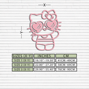 Hello Kitty Silhouette Metal Wall Art – Heart Glasses Cute Design - KAFGP036
