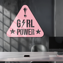 Girl Power Triangle Silhouette Metal Wall Art – Feminist Symbol Design - KAFGP040