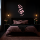 Heart Pattern Leopard Silhouette Metal Wall Art – Modern Animal Design - KAFGP044