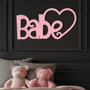 Babe Heart Silhouette Metal Wall Art – Modern Typography Design - KAFGP045