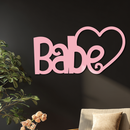 Babe Heart Silhouette Metal Wall Art – Modern Typography Design - KAFGP045