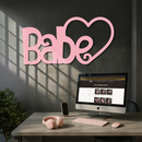 Babe Heart Silhouette Metal Wall Art – Modern Typography Design - KAFGP045