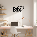 Babe Heart Silhouette Metal Wall Art – Modern Typography Design - KAFGP045