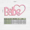 Babe Heart Silhouette Metal Wall Art – Modern Typography Design - KAFGP045