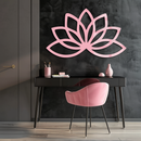Minimal Lotus Silhouette Metal Wall Art – Elegant Flower Design - KAFGP054