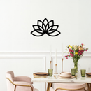 Minimal Lotus Silhouette Metal Wall Art – Elegant Flower Design - KAFGP054