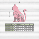 Floral Cat Silhouette Metal Wall Art – Elegant Pet-Inspired Home Décor - KAFGP061