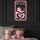 The Lovers Cat Tarot Card Metal Wall Art – Romantic Cat Silhouette Design - KAFGP071