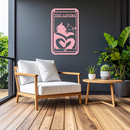 The Lovers Cat Tarot Card Metal Wall Art – Romantic Cat Silhouette Design - KAFGP071
