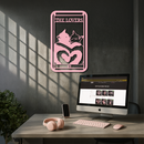 The Lovers Cat Tarot Card Metal Wall Art – Romantic Cat Silhouette Design - KAFGP071