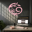 Cancer Zodiac Symbol Metal Wall Art – Floral Astrology Home Decor - KAFGP078
