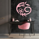 Cancer Zodiac Symbol Metal Wall Art – Floral Astrology Home Decor - KAFGP078