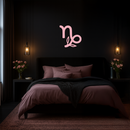 Capricorn Zodiac Symbol Metal Wall Art – Floral Astrology Home Decor - KAFGP081
