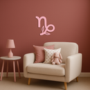 Capricorn Zodiac Symbol Metal Wall Art – Floral Astrology Home Decor - KAFGP081
