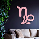 Capricorn Zodiac Symbol Metal Wall Art – Floral Astrology Home Decor - KAFGP081