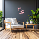 Capricorn Zodiac Symbol Metal Wall Art – Floral Astrology Home Decor - KAFGP081