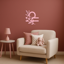 Libra Zodiac Sign Floral Metal Wall Art – Astrology Inspired Home Decor - KAFGP083