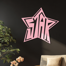 Star Shaped Typography Metal Wall Art – Bold Statement Design - KAFGP108